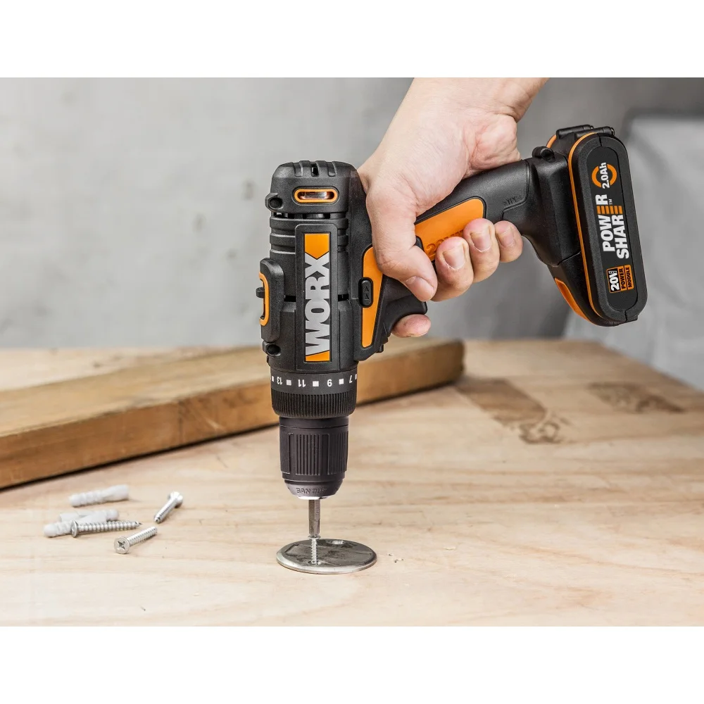 Дрель-шуруповерт аккумуляторная WORX WX101 20В 1.5Ач x2 коробка