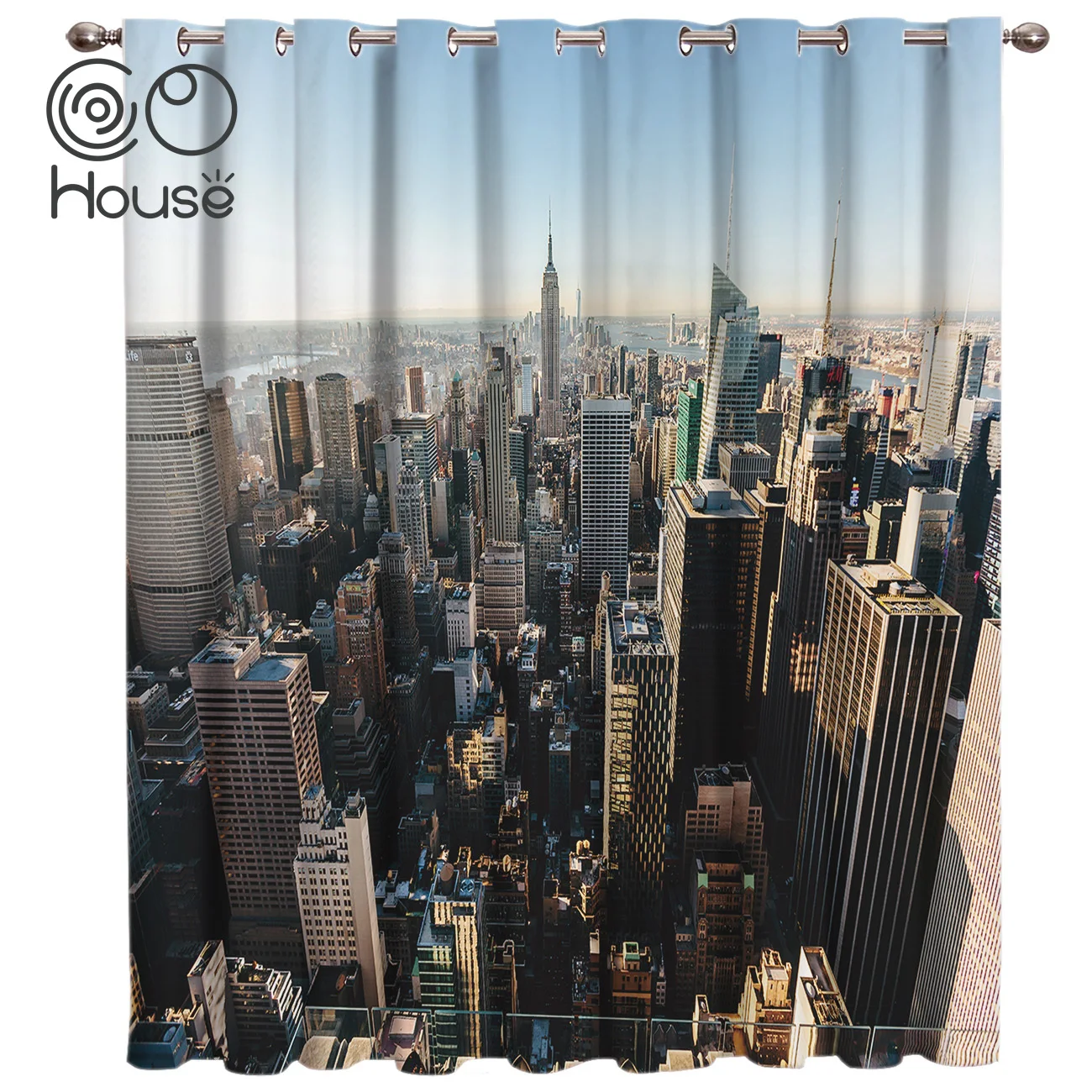 

COCOHouse City New York Landscape Room Curtains Large Window Window Curtains Dark Window Blinds Living Room Kitchen Indoor Print