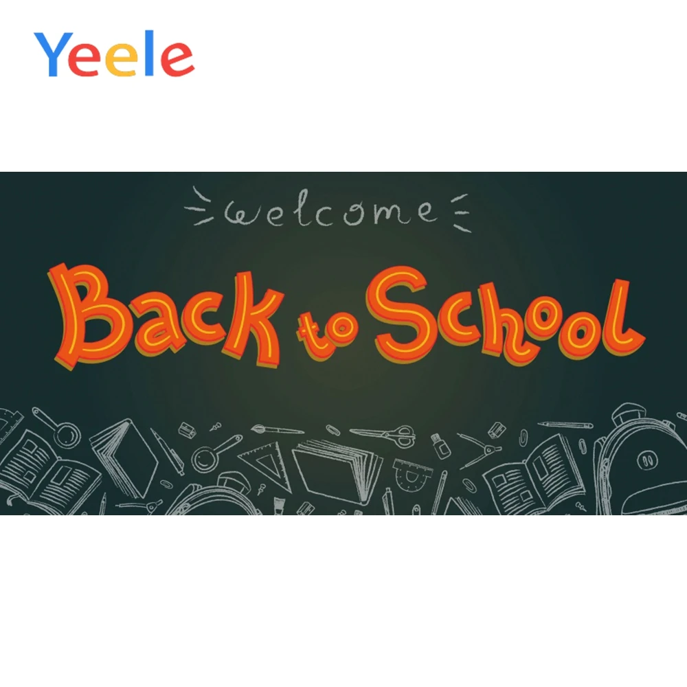 

Yeele Chalk Drawing Welcome Back To School Backgrounds Scene Baby Photography Portrait Child Photographic Backdrops Photo Studio
