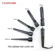 Горячая утюжок для завивки волос, 5 частей, 5 P, керамический набор для завивки волос, 5 размеров 09-32 мм, щипцы для завивки волос с зажимами для перчаток
