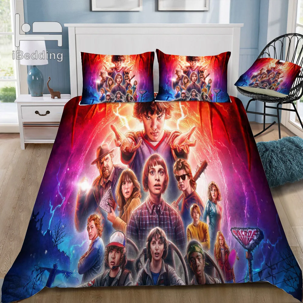 

Hot Sale Stranger-Things Movie 3D Bedding Set Printed Duvet Cover Set Twin Full Queen King Size Dropshipping