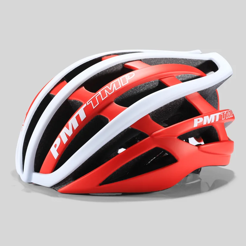 PMT, велосипедный шлем, ультралегкий, в форме, велосипедный шлем, дышащий, дорожный, горный, MTB, велосипедный шлем - Цвет: Red-White