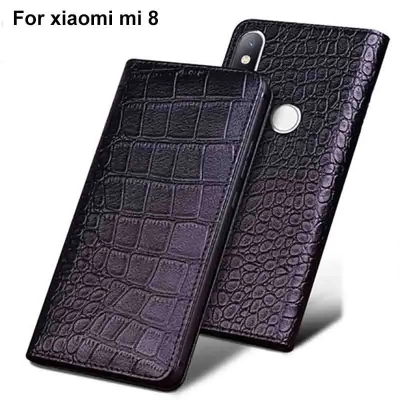 Натуральная кожа флип чехол для xiaomi mi 8 задняя крышка оболочка | Мобильные