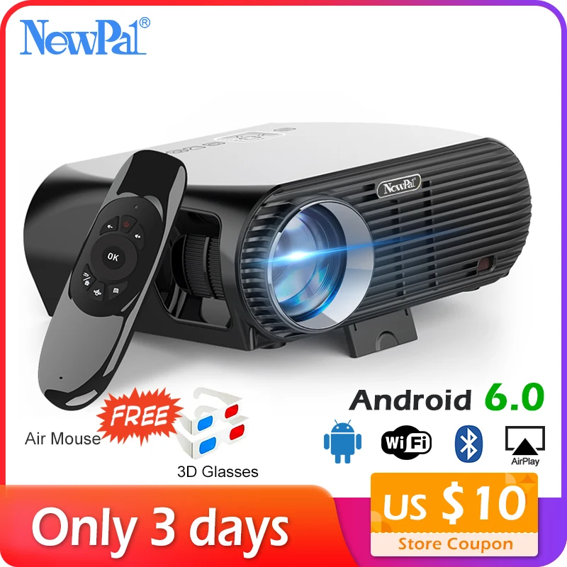 Newpal проектор GP100 LED Проекторы домашнего кинотеатра в 3500 лм Full HD 1080P Android 6,01 WIFI Bluetooth 4K LED TV