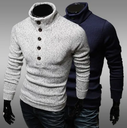 

FFXZSJ new spring 2019 new sweater pullover men's half turtleneck sweater high quality pullover