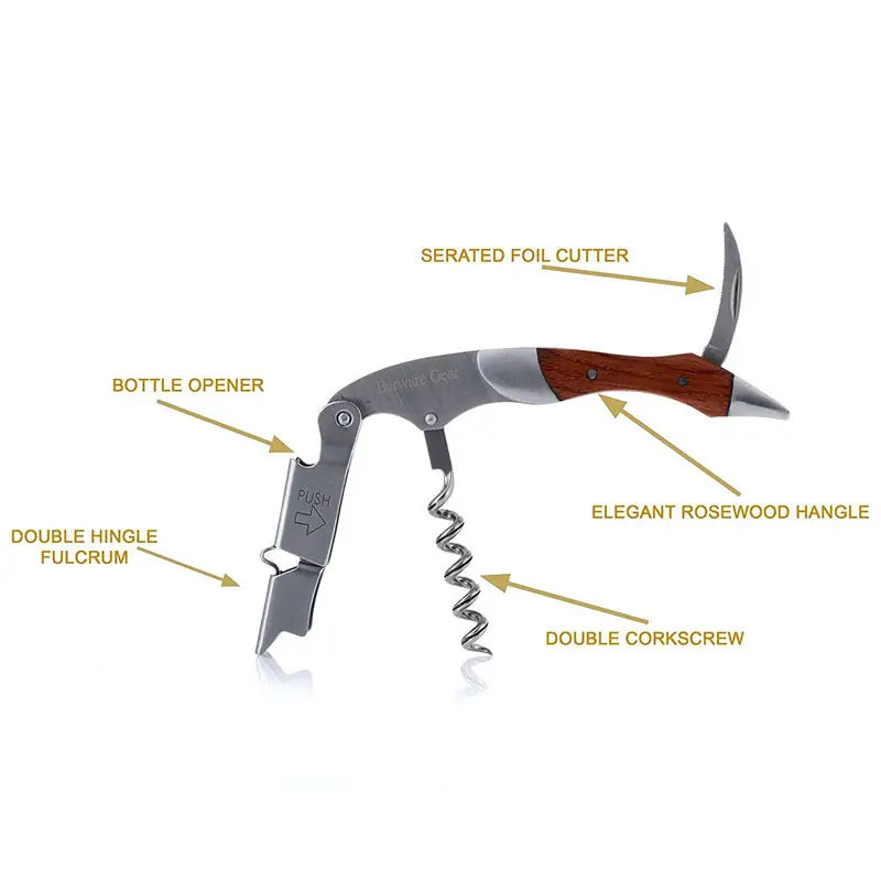 Goldbaking профессиональные официанты штопор барная посуда штопор открывалка для бутылок вина и фольга резак