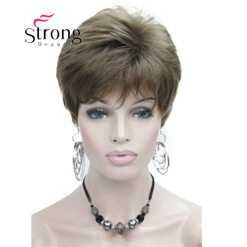 RG-ZORA #12 women's short straight synthetic daily wig orange brown blonde 5 color choices (1)