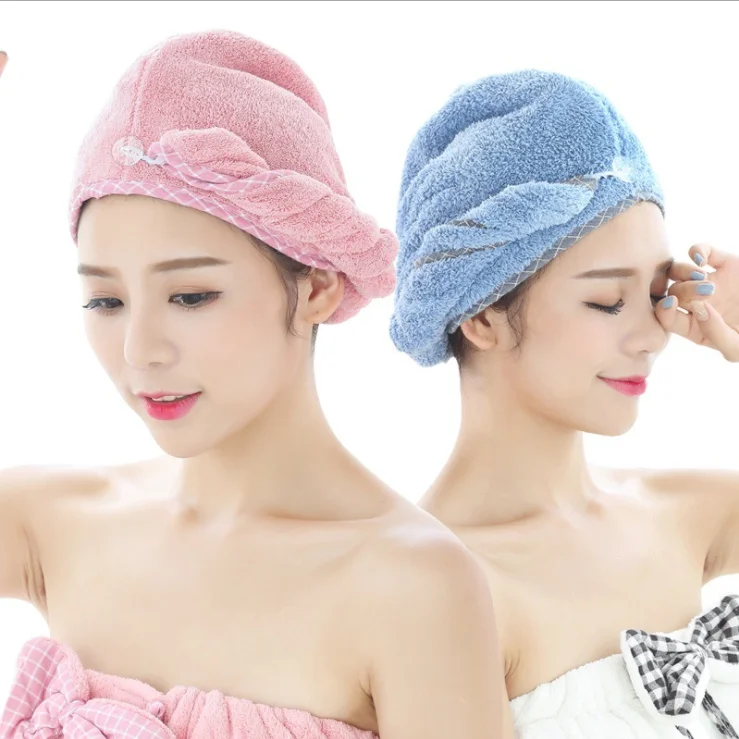 

Dry Hair Cap Water Absorption Quick Drying Head Towel Bathroom Towels Bath Towels Flap Mask Headband Girl Intimate Gift