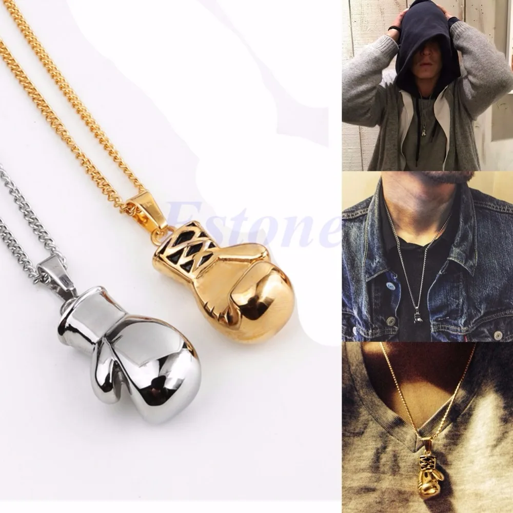 

Fashion Jewelry Men's Women Stainless Steel Boxing Glove Pendant Chain Necklace