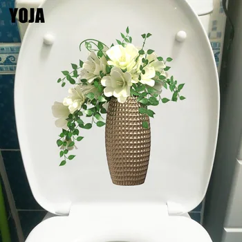 

YOJA 19.1X22.6CM Creative Vase Flower Kitchen Living Room Wall Decor Decal Fresh Fashion Toilet Sticker T1-1943