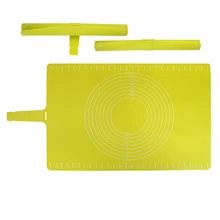 Kreative Große Pastry Fondant Icing Pasta Silikon Arbeit Kneten Teig Roll Backmatte Mit Messungen Tray Kitchen Tool