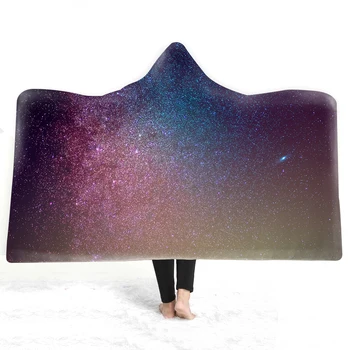 

Galaxy Universe Starry Nebula Cosmic Warm Wearable Hooded Blanket Hoodie Manteau Blanket Poncho Sleeper Adult Kids