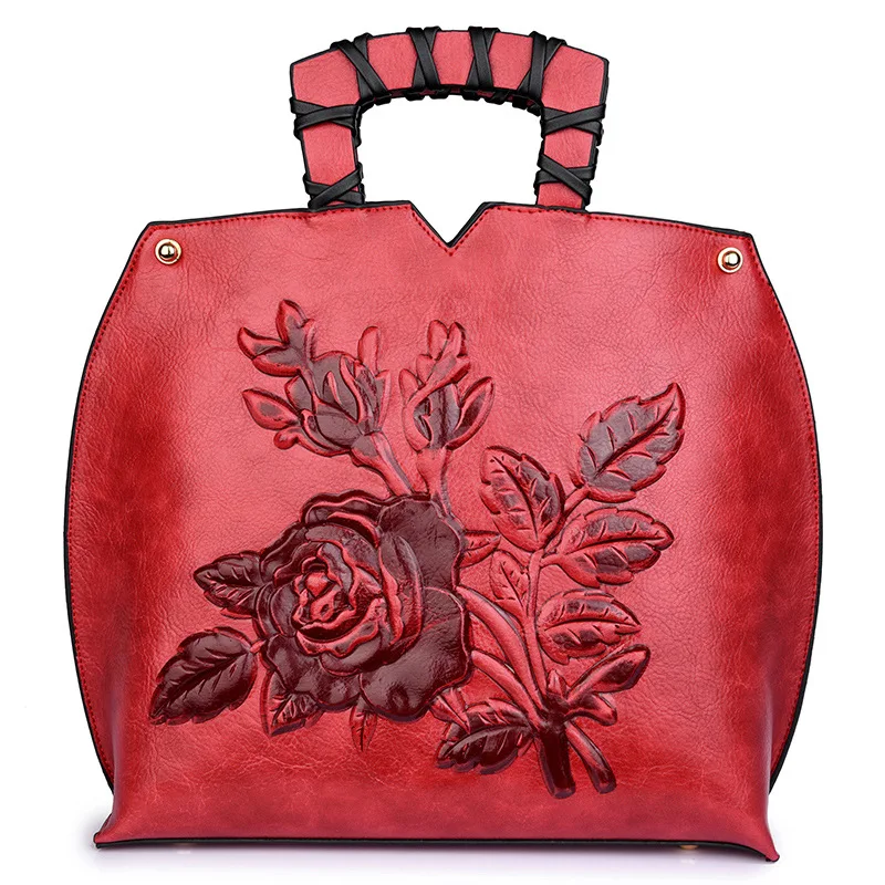 

Women Leather Hanadbag Crossbody Bags For Women Fashion Designer 3D Flower Vintage Women Messenge Bag Bolsa Feminina 3Colors