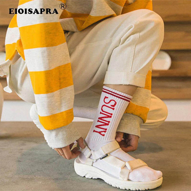 

[EIOISAPRA]Striped Pure Color Hip Hop Smile Happy Lucky Funny Socks Fashion Autumn Winter Womens Socks 2018 Calcetines Mujer