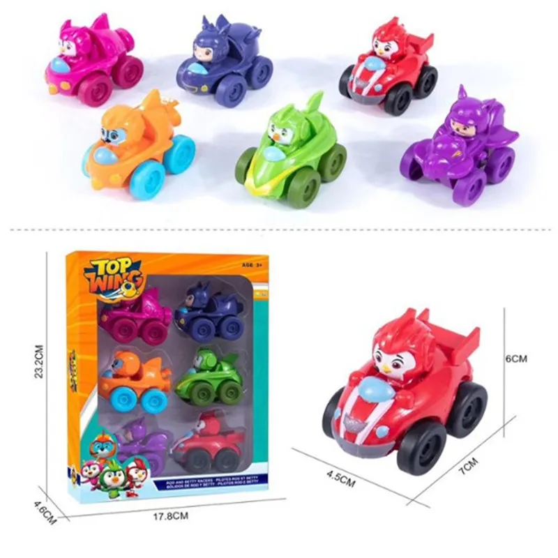

Drop Shipping 6pcs/set Top Wing Action figure Toy Set Dolls Boys Girls Back of the car Flying Adventure Aircraft For Kids