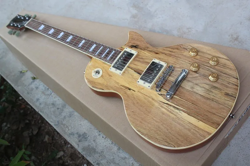 

Accept Custom Any Wood Any Style Electr Electric Guitar Guitarra 6 String Picea Built-in Tuner LP DIY Wood
