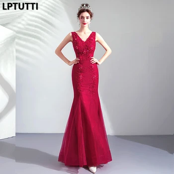 

LPTUTTI Crystal Embroidery New For Women Elegant Date Ceremony Party Prom Gown Formal Gala Events Luxury Long Evening Dresses