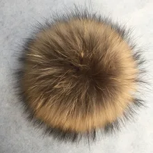 SF0260 от 14 до 15 см мех енота помпоны брелок настоящая меховая шапка зимняя шапка для женщин и вязаная шапка и меховая шапка и детские аксессуары