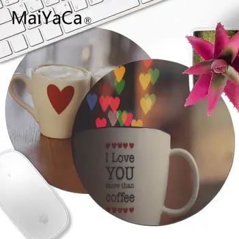 

MaiYaCa Chalkboard Coffee Love with Heart I Love Coffee Durable Desktop Round Mousepad Vintage Style gaming Mouse Pad Mouse Mat