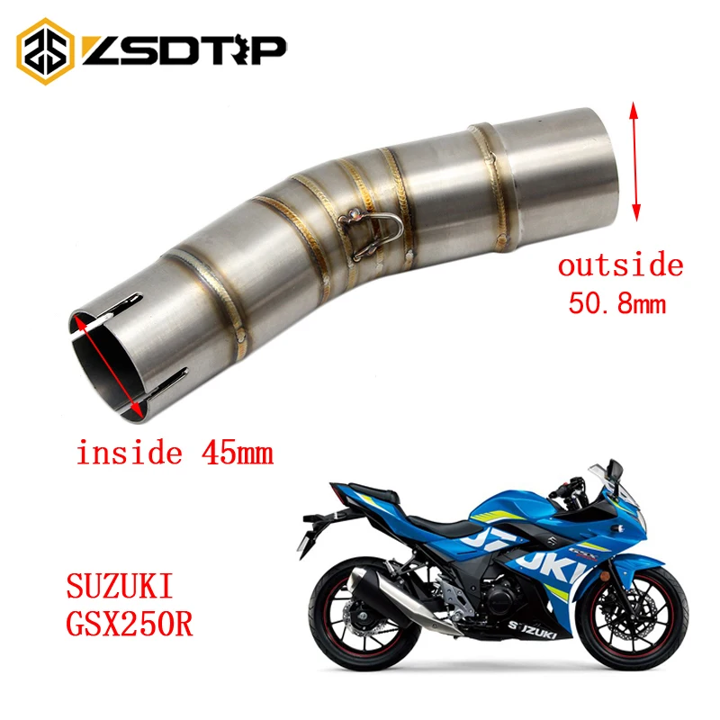 

ZSDTRP Motorcycle Exhaust Middle Pipe For SUZUKI GSX250R Without Exhaust