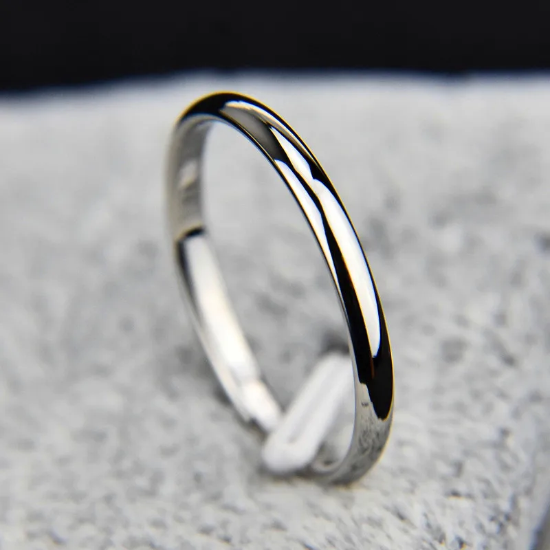 Titanium Stainless Steel Rose Gold Wedding Couples Rings Bijouterie For Women Men Anti-allergy Smooth Silver Simple Jewelry Gift