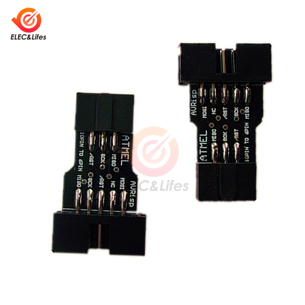 10 Pin до 6 Pin плата адаптера контактный разъем для AVRISP MKII USBASP STK500 AVR ISP плата преобразователя 10 Pin до 6 Pin черный/синий