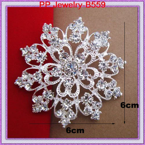 Яркое серебро Цвет Ясно Кристалл Rhinestone Роскошный Сердце цветок Свадебные