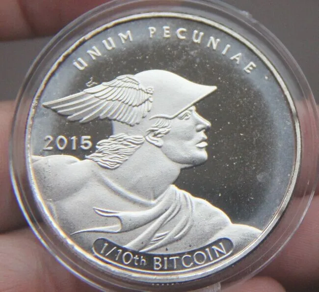

40MM 0.1 Bitcoin TITAN LITECOIN Silver Plated Souvenir Coin medal