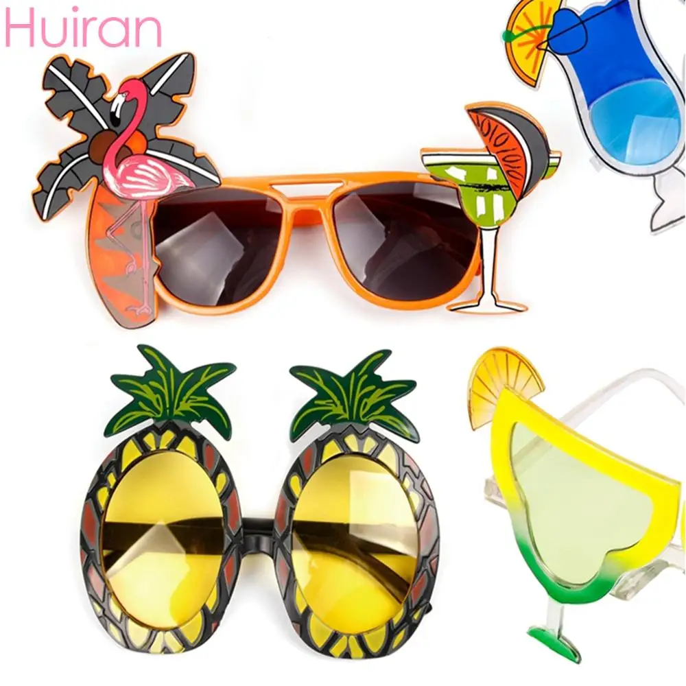 Hawaiian Luau Fancy Dress Party Flamingo Sunglasses Glasses Novelty Specs Green.