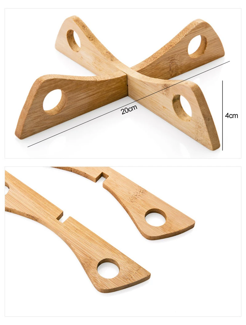 Multinational Bamboo Heat ResistantMatCoaster  Non-slip Placemat Pot Holder Detachable Dining Table Placemats Kitchen Accessories(10)