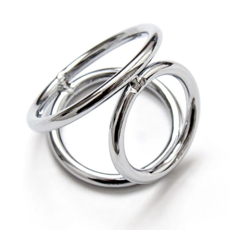 hc044Triple Cock Rings Metal lock ring  (4)
