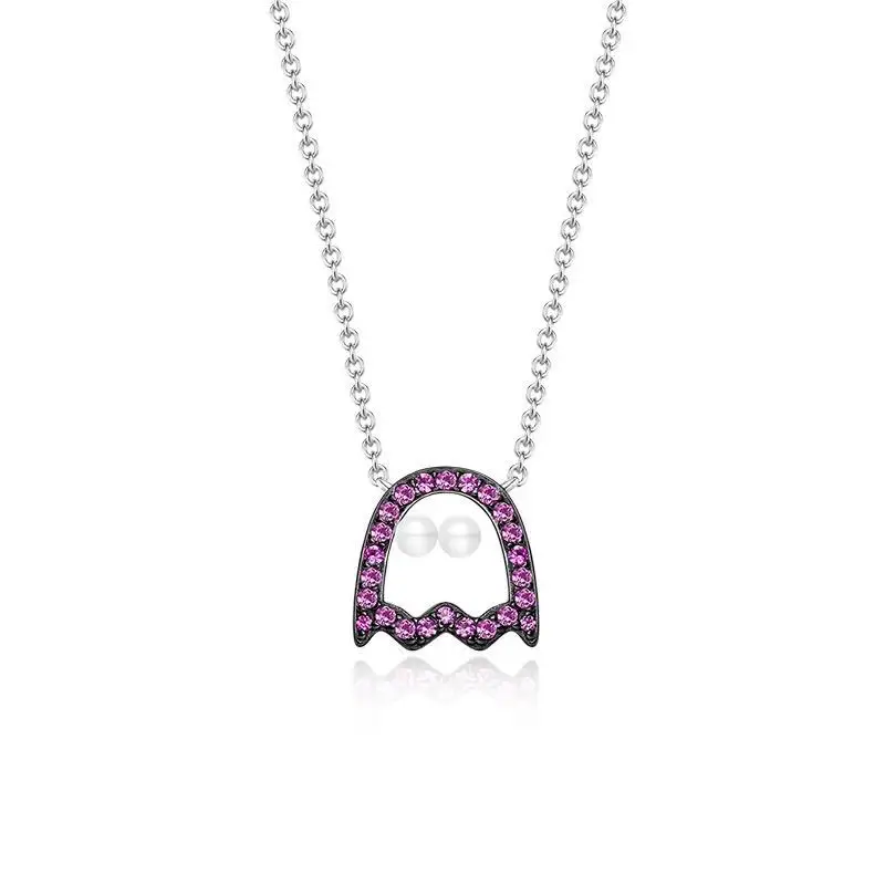 

Fits Necklace Monaco Jewelry with Women's Jewelry Party Gift Charm 925 Sterling Silver Inlaid Zircon Pixel Peas Necklace