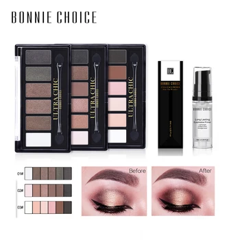 

BONNIE CHOICE Eyeshadow Pallete with Brush Set Matte Eyeshadow Pigment with Make up Base Foundation Cosmetic