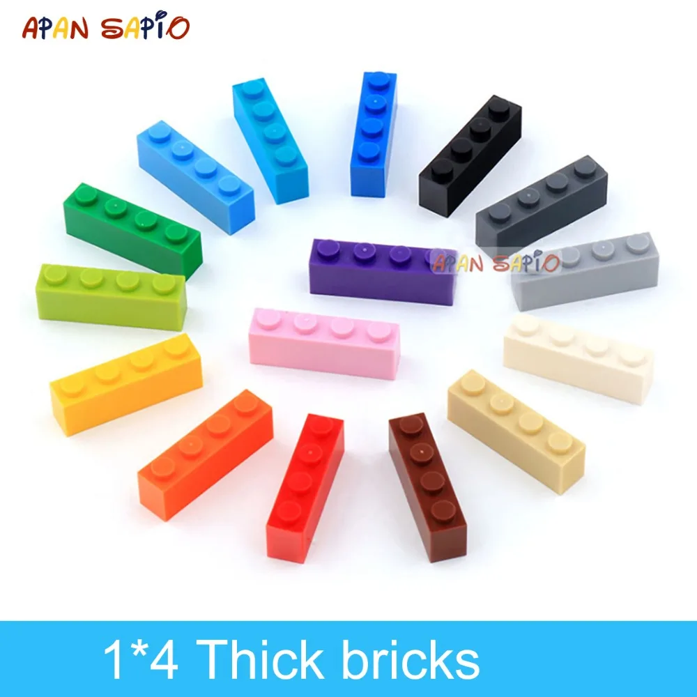 

DIY Building Blocks Thick Figures Bricks 1x4 Dots 48PCS lot 16Color Educational Creative Compatible With Legoe Toys for Children