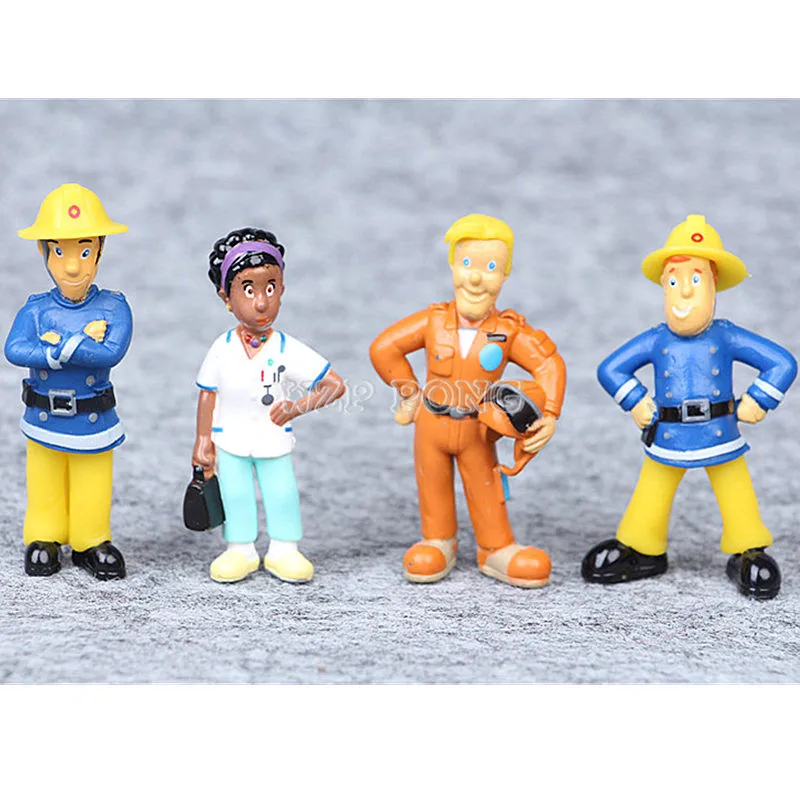 12pcs/set 3-6 Cm Cute Cartoon Fireman Sam PVC Action Figures Doll Toys for Kids Toys Collection Model Decoration Christmas Gift