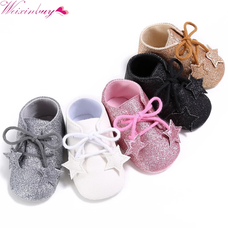 

Newborn Baby Shoes PU Prewalkers Soft Sole Toddler Infant Kids Boy Girl Sneaker Shoes