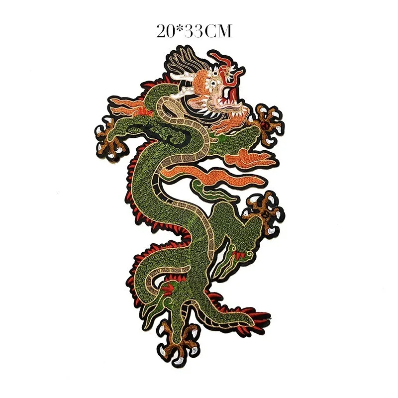 Изысканная вышитая нашивка Qinglong в китайском стиле панк, пришивная аппликация для одежды «сделай сам», нашивка для одежды, бесплатная доставка