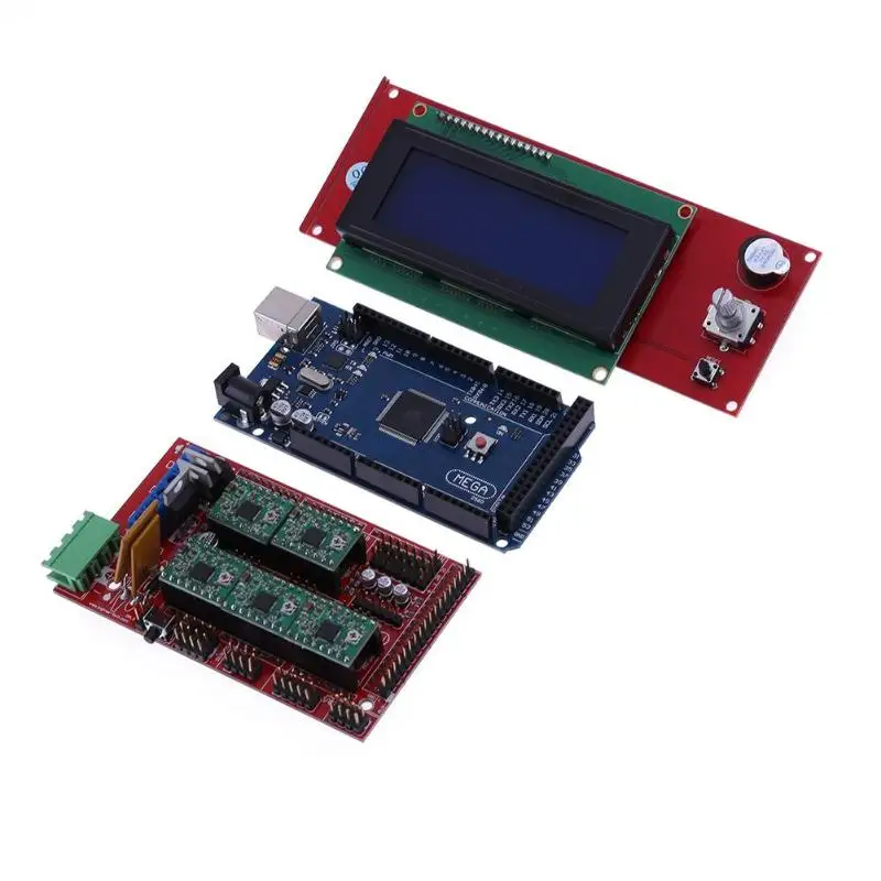 

3D Printer RAMPS 1.4 Control Board Kit +Mega2560 Master Main Mother Board Motherboard +A4988 Driver +2004 LCD Display+ Heat Sink