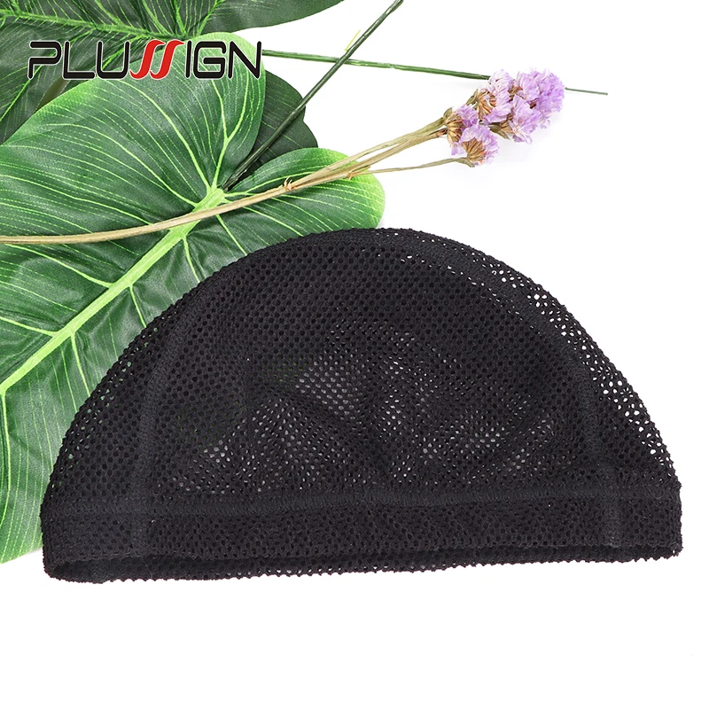 Plussign Soft Crochet Wig Cap Thick Mesh Dome Cap New Wig Caps For Making Wigs Big Hole Hair Net 1Pcs/Lot Can Stretch Free Size