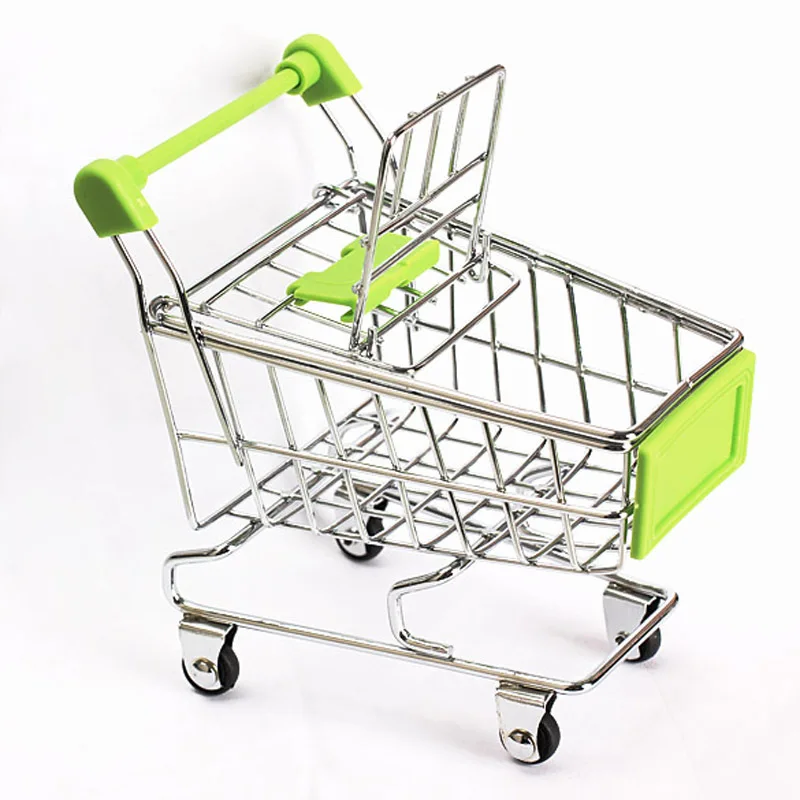Mini Supermarket Handcart Trolley Shopping Utility Cart Phone Holder