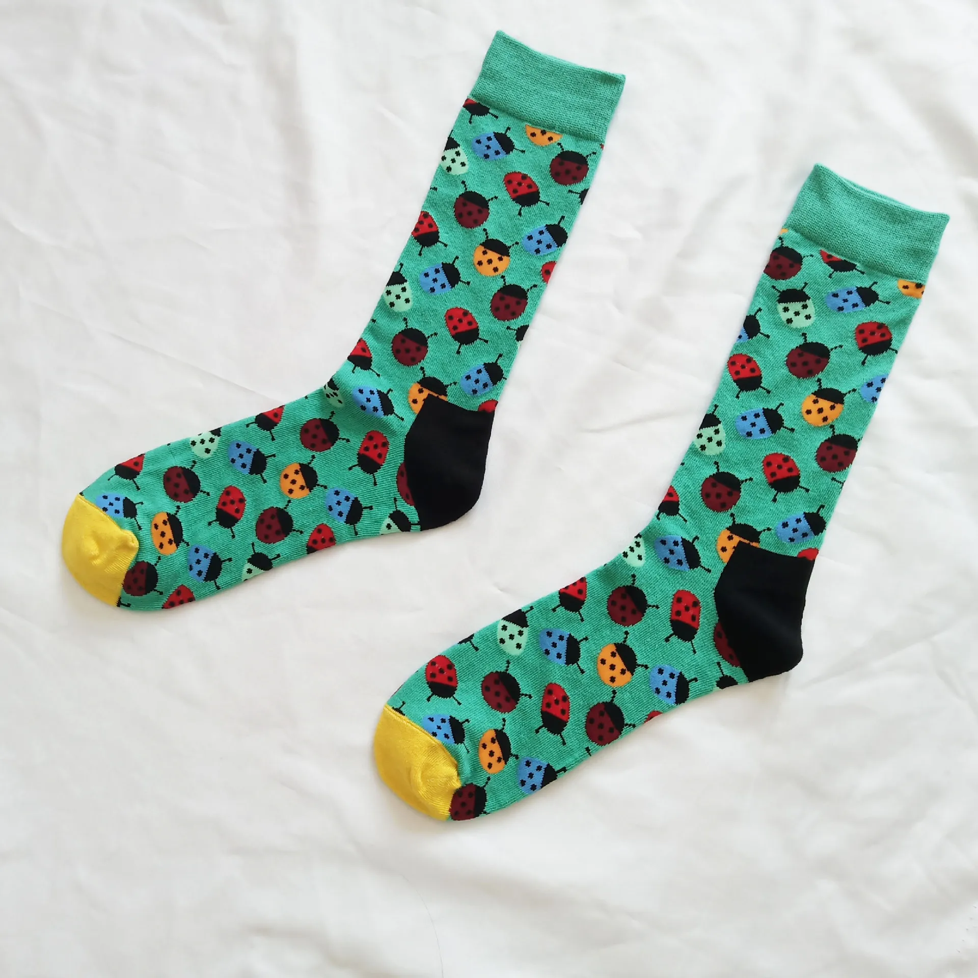 Новое поступление, красивые хлопковые носки для мужчин и женщин, Носки с рисунком жука, гриба, белки, забавные мужские носки, Chaussettes dress Calcetines - Цвет: 2