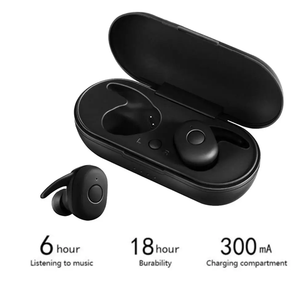 

Mini Size DT-1 Wireless V5.0 Noise Reduction HD HIFI Stereo Bass Sport Running Music In-Ear Earphones With Charging Box