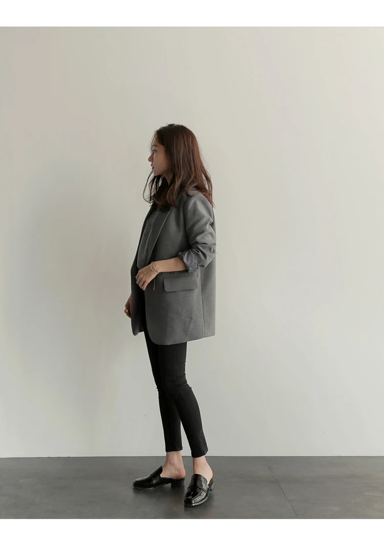 Модные женские 2019 весна новый корейский Повседневный костюм Свободный тонкий простой костюм женское пальто тонкий осенний темперамент