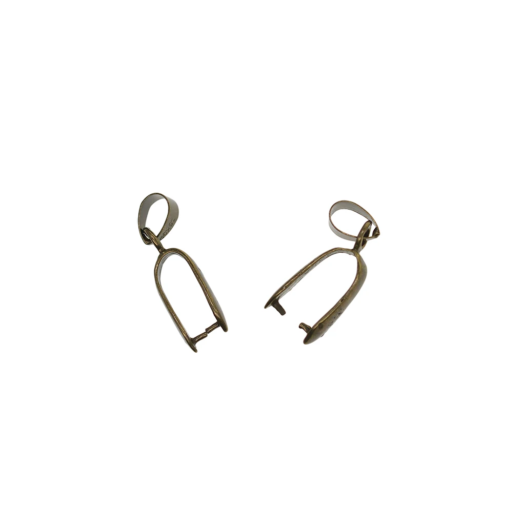 20 Pieces Pendant Pinch Clip Bails Pendant Connectors Clasps Antique Bronze Plated Handmade DIY Jewelry Findings