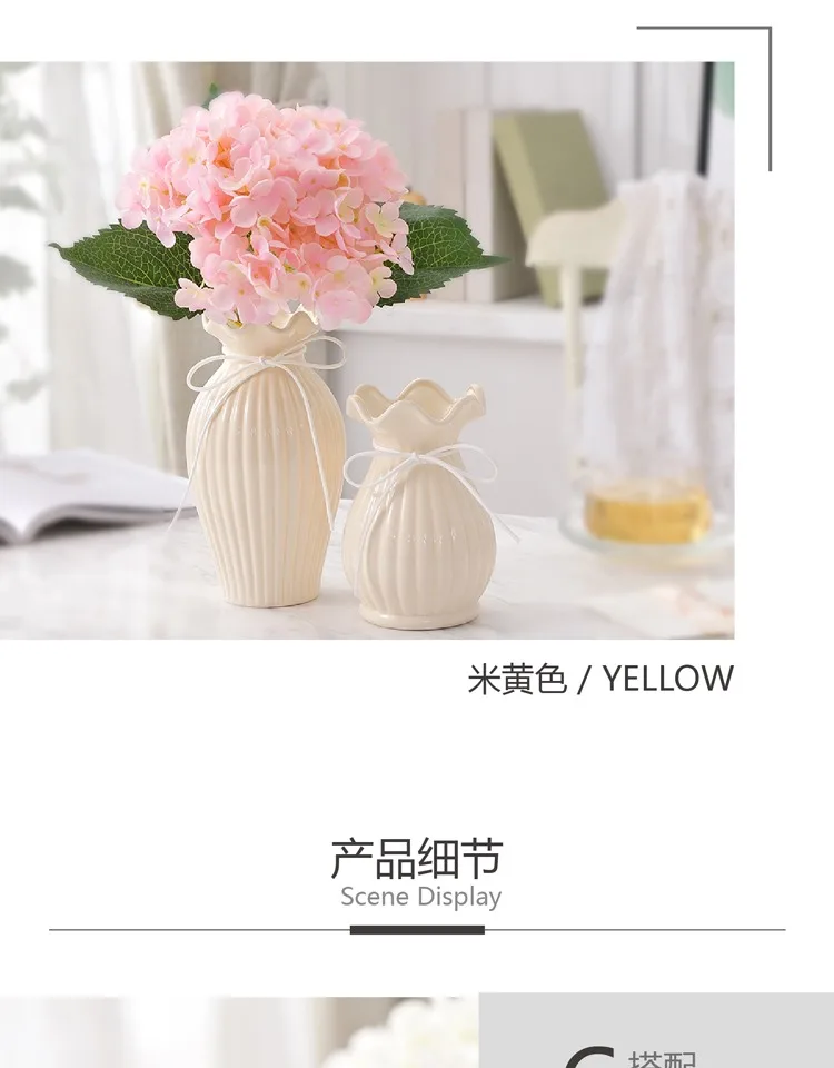 Европейская керамическая ваза, украшение, ручная работа, белая/синяя фарфоровая ваза для цветов, центральные части для свадеб, сухие цветы, украшение для дома