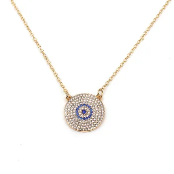 fashion colar crystal plated evil eye necklace, turkish necklace,blue evil eye,popular chain necklace