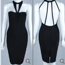 Высокое качество Черный с открытыми плечами Бандажное платье с вырезом торговля платьями прямые поставки HL4124 платье+ костюм