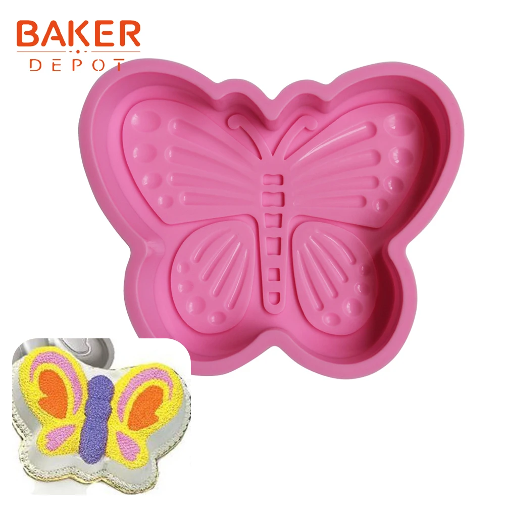 BAKER DEPOT силиконовые формы для торта Форма для желе, пудинга одна бабочка хлеб ручной работы кондитерские формы для торта DIY формы для выпечки