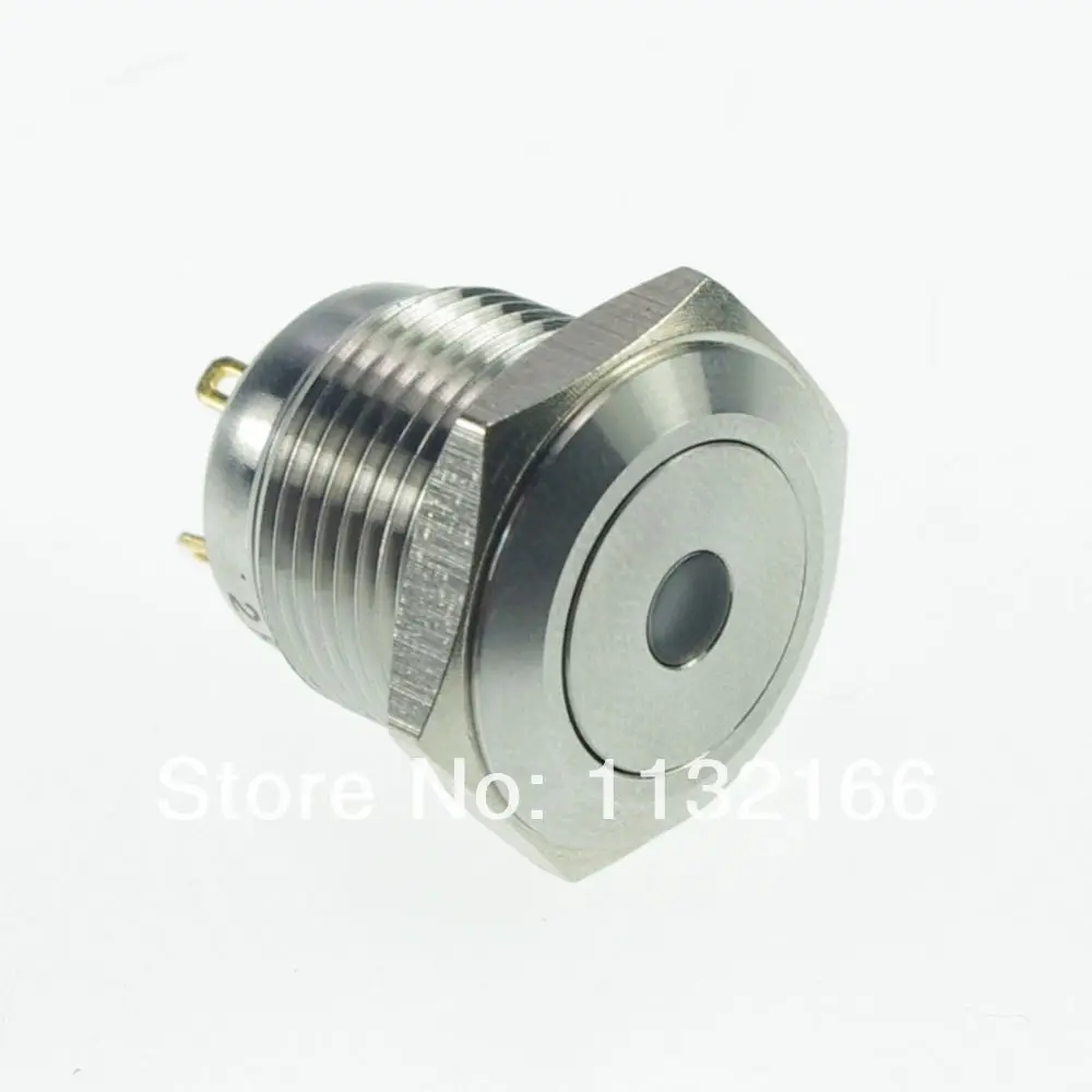 

LED Color Blue 16mm OD LED Dot Illuminated Momentary 1NO Push Button Switch Pin Terminals Waterproof
