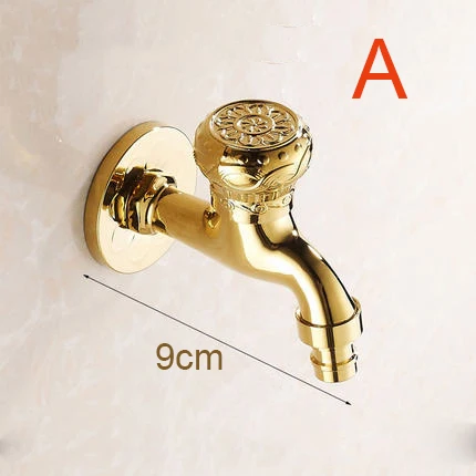 Кран Bidcock, латунный, роскошный, золотой дракон, для ванной, стиральная машина, кран, настенное крепление, маленький кран для воды, туалет, бассейн, сад, кран 9666K - Цвет: Gold